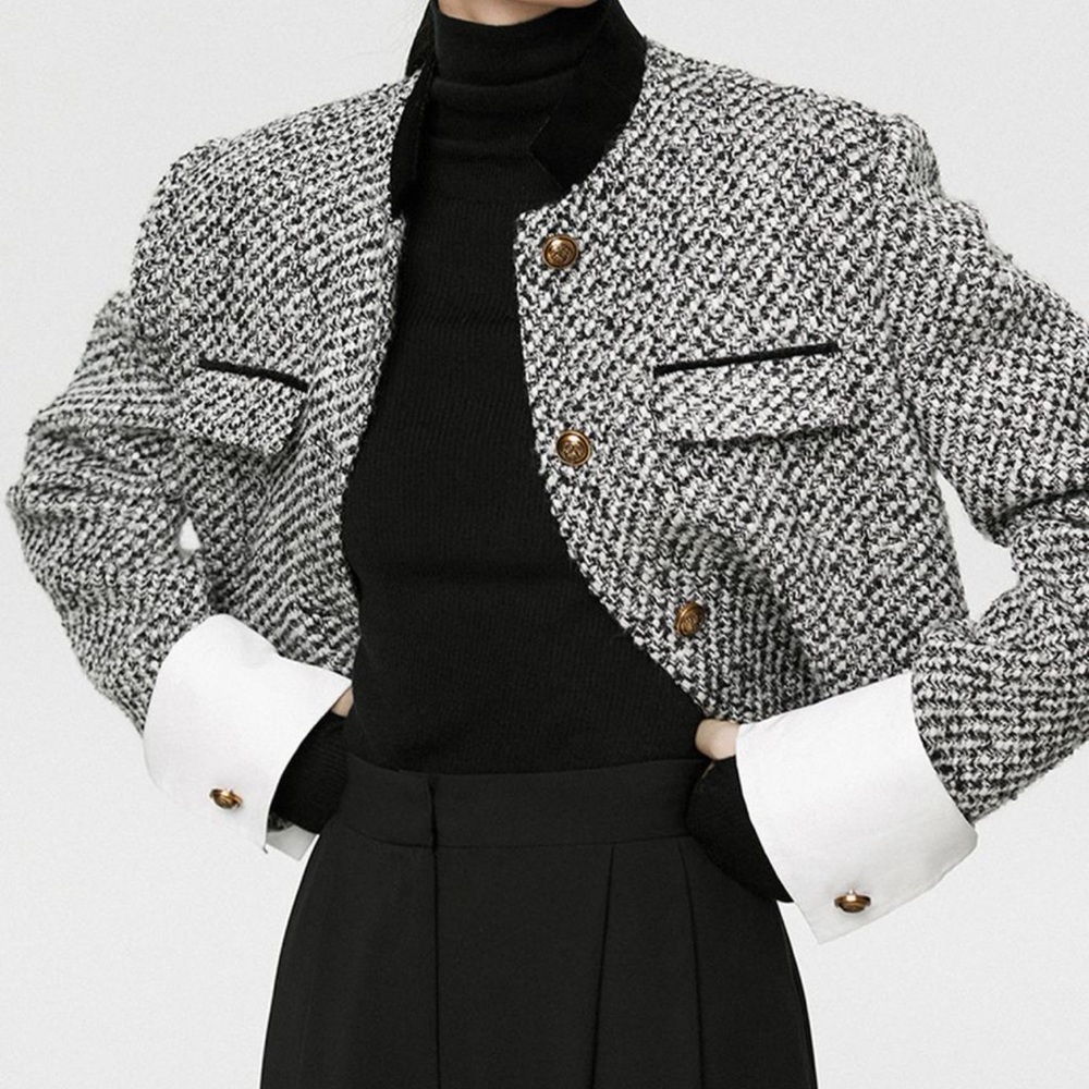 Tweed Boucle Crop Blazer